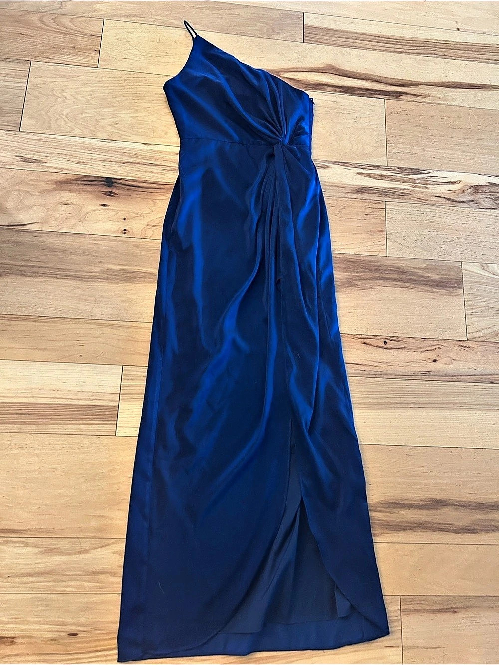 Aidan Mattox Draped Blue Maxi Dress Size 4